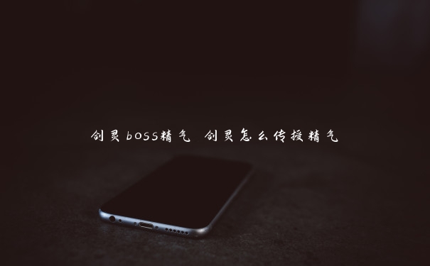 剑灵boss精气 剑灵怎么传授精气