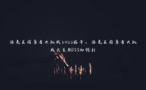 洛克王国勇者大挑战boss编号，洛克王国勇者大挑战武系BOSS如何打