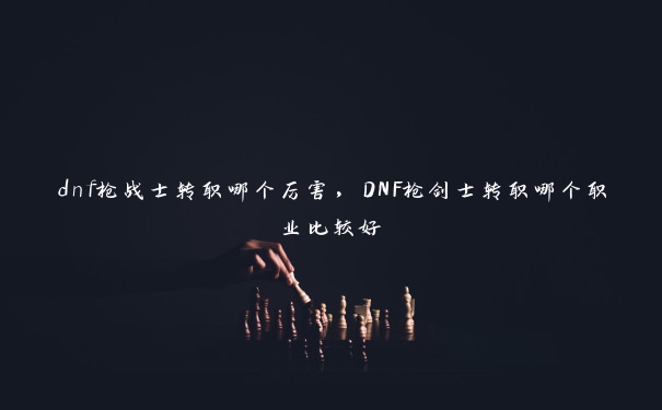 dnf枪战士转职哪个厉害，DNF枪剑士转职哪个职业比较好