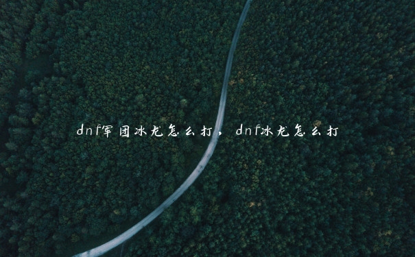 dnf军团冰龙怎么打，dnf冰龙怎么打